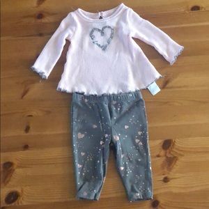 Long sleeve and pants with hearts